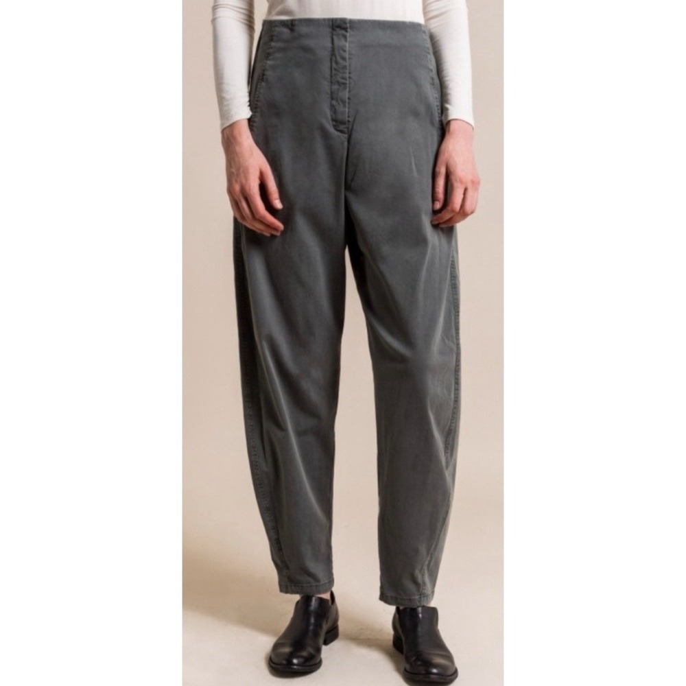OSKA Trousers Gray Wide Leg Tapered Pants Size 0 Lagenlook Artsy Germany Relaxed